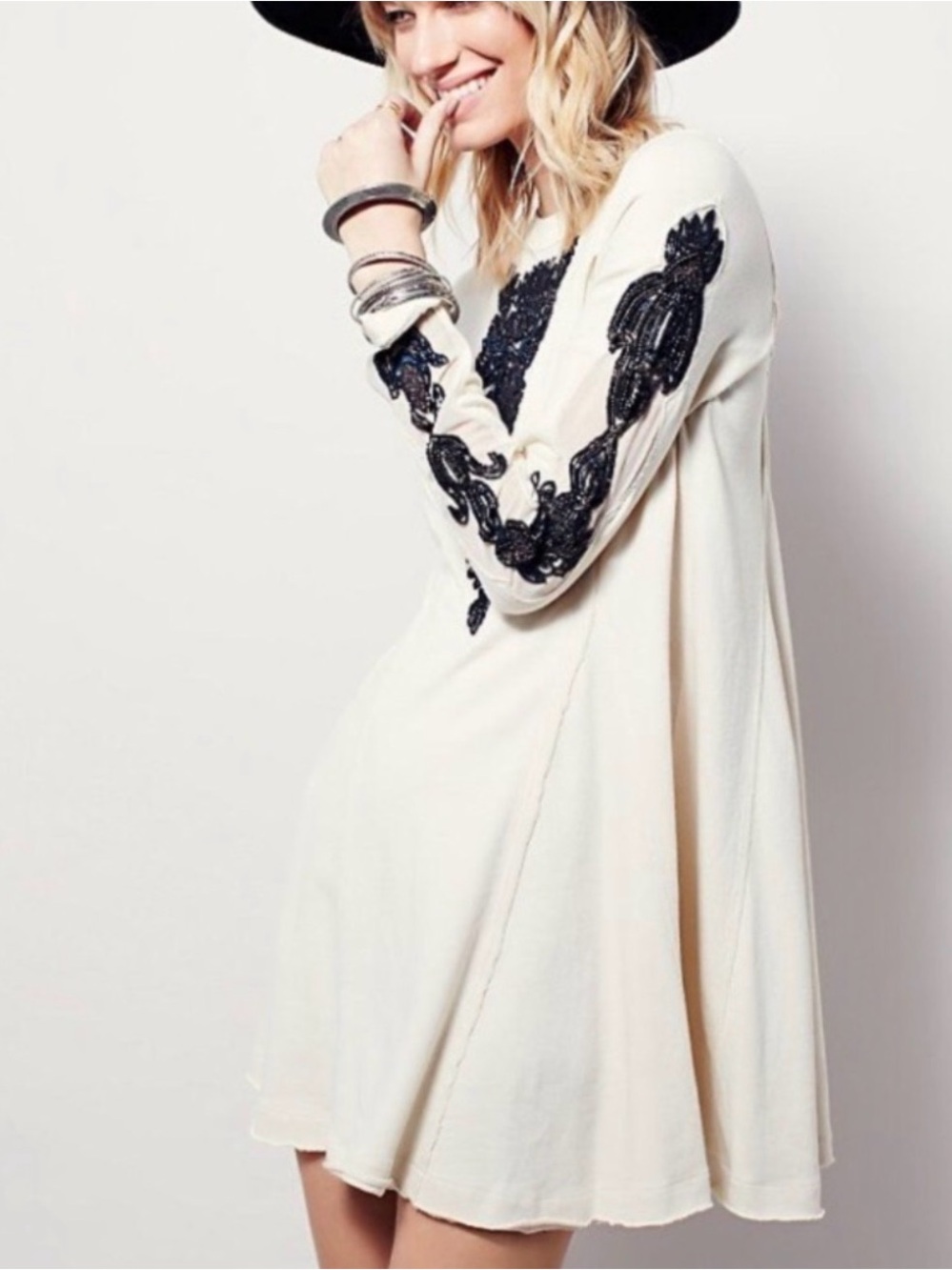 Free People New Romantics Black Forest Dress In Ivory